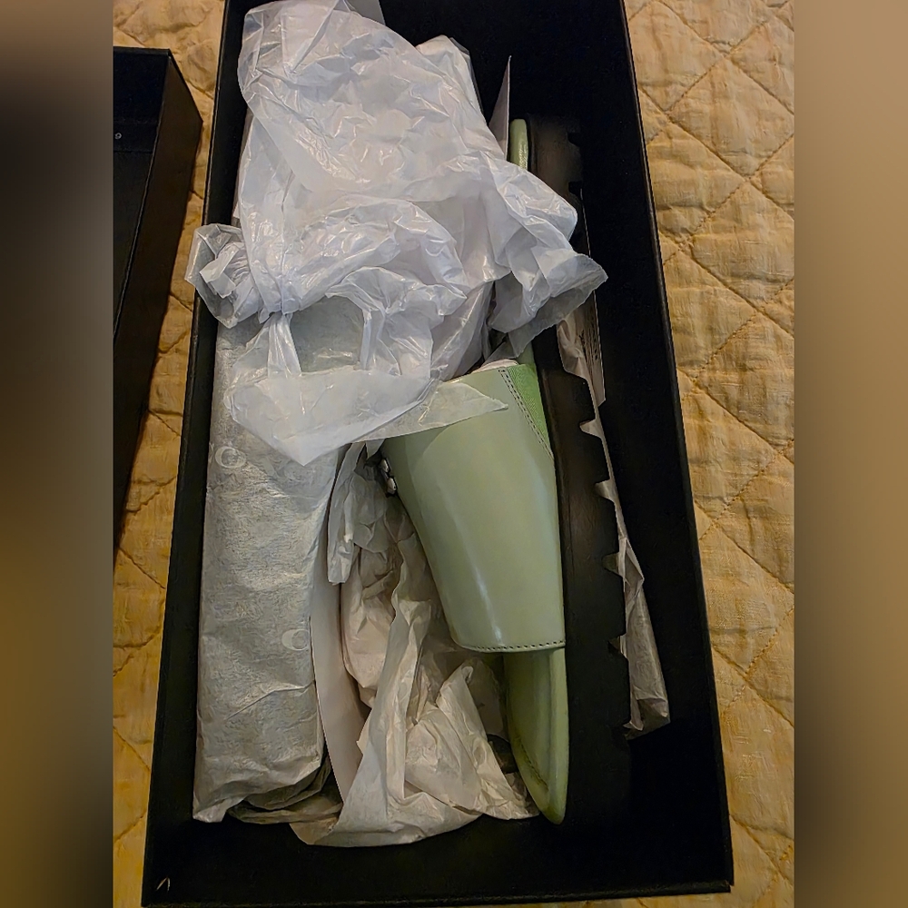 New In Box Coach Florence Leather Slides β Pale Pistachio Size 9.5B - Picture 12 of 13